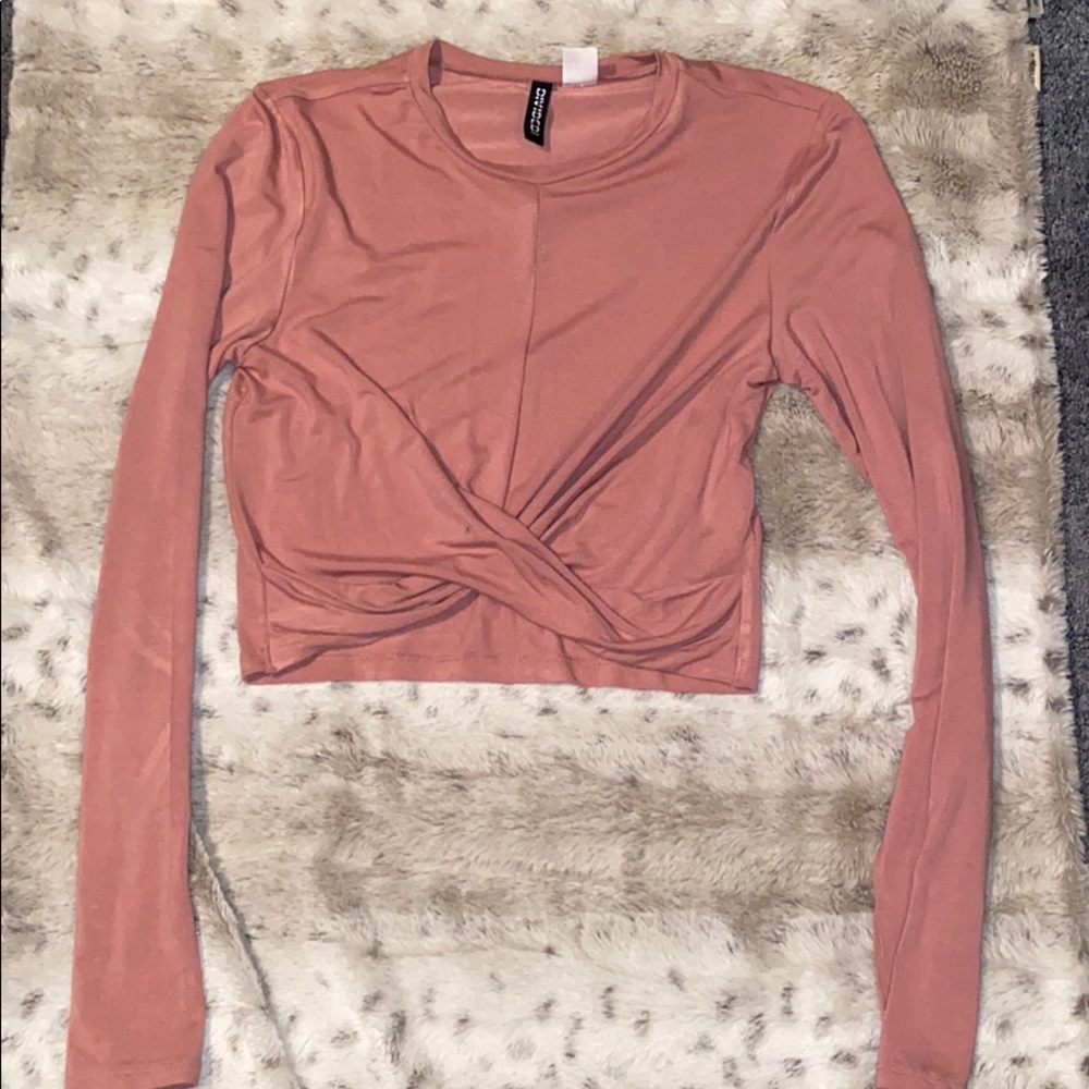 Blush pink fitted crop top